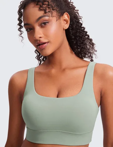 Vista 106 de CRZ YOGA Butterluxe - Brasier deportivo con espalda en U para mujer, cuello redondo, acolchado, de bajo impacto, para yoga, entrenamiento