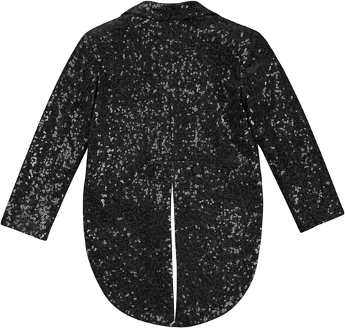 Vista 4 de YiZYiF Chaqueta de esmoquin para niños, chaqueta de lentejuelas, traje de cola de golondrina, traje de cena, fiesta, boda, esmoquin, abrigo de vestir