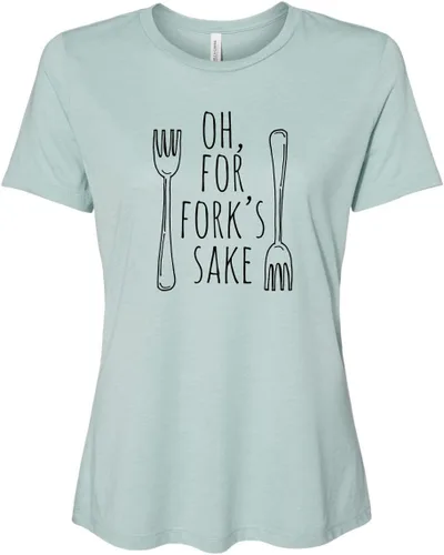 Vista 16 de Cute Women's Screen Printed Crew Neck Tee, Shirts With Sayings, Dusty Blue or Olive