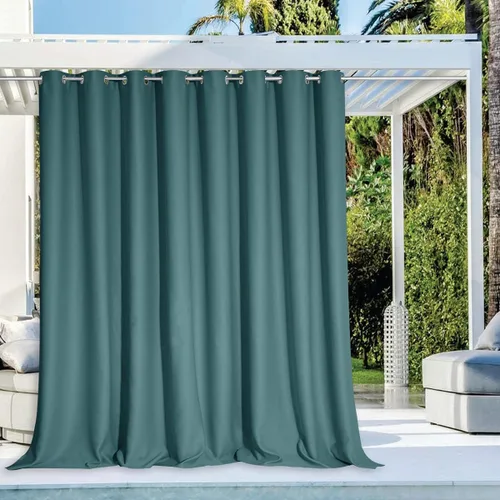 Vista 25 de NICETOWN Cortina para Exteriores para Patio Impermeable de 84 Pulgadas de Ancho, Aislamiento Térmico con Ojales Antioxidantes Bloqueo UV Cortina