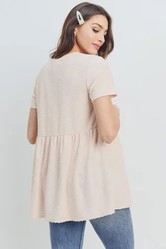 Vista 4 de LaClef Top de maternidad plisado frontal con cuello en V para mujer
