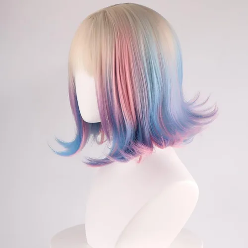 Vista 10 de COSPLAZA Cosplay Pelucas Moda Corto Azul Anime Cabello Elegante Mujer Fiesta Peluca