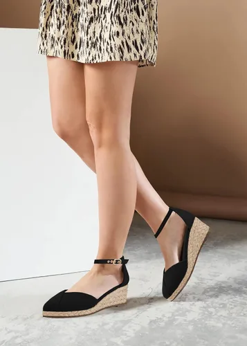 Vista 4 de Juliet Holy Alpargatas para mujer con plataforma cerrada y correa al tobillo, estilo casual de verano
