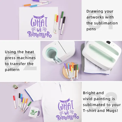 Vista 4 de Paquete de 12 bolígrafos infusibles compatibles con Cricut Maker 3/Maker 4/Maker/Explore 3/4/5/Air 2/Air, juego de bolígrafos de tinta