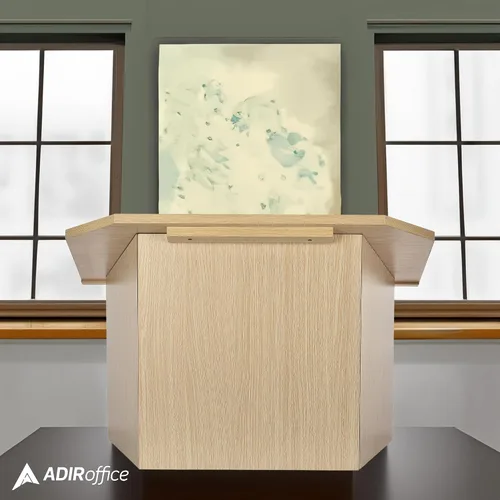 Vista 6 de AdirOffice Podio de mesa, podio plegable ideal como atril de mesa, beige