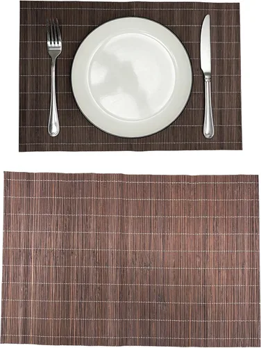 Vista 16 de Juego de 8 manteles individuales de bambú para sushi, estilo japonés, antideslizantes, de bambú, lavables, resistentes al calor, para comedor