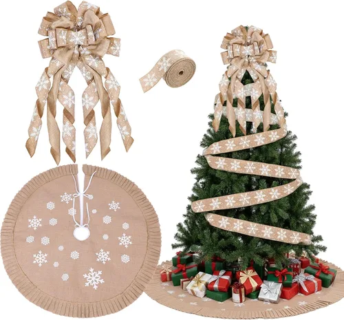 Vista 15 de Zomiboo Juego de decoración para árbol de Navidad incluye lazo de Navidad con bastón de caramelo, arco decorativo de 31.5 pulgadas, rojo y blanco