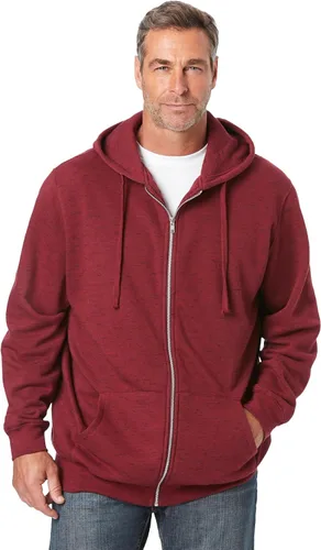 Vista 20 de KingSize - Chaqueta de forro polar con capucha y cremallera frontal para hombre Negro