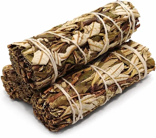 Vista 10 de Ancient Veda Manojos de salvia negra de 4 pulgadas con guía de inicio, salvia floral orgánica para limpieza del hogar, paquete grande de palos