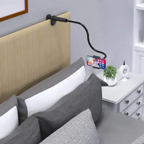 Vista 6 de Soporte para Teléfono de Cama con Cuello de Cisne – Brazo Flexible Montaje de Clip 360 Soporte Ajustable con Abrazadera Compatible con Teléfono