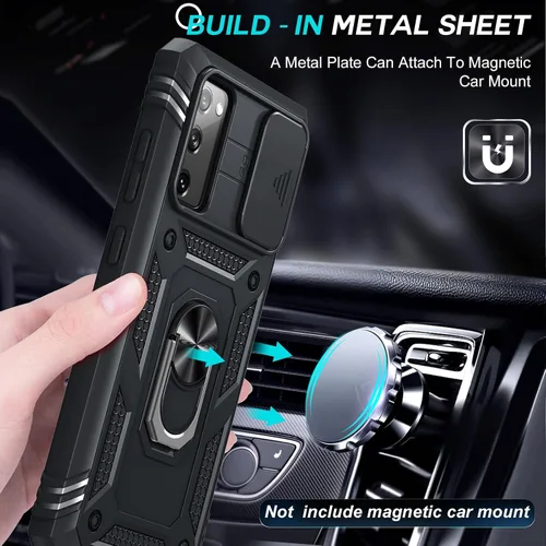 Vista 4 de LeYi Funda compatible con Samsung Galaxy S20 FE 5G: [No compatible con S20] Galaxy S20 FE con funda deslizante para cámara + [2 paquetes] protector
