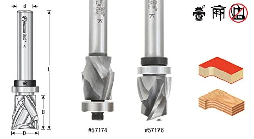 Vista 2 de Amana Tool - 57176 Patrón espiral de carburo sólido/compresión de inmersión 7/8 de diámetro x 1-9/64 x 1/2