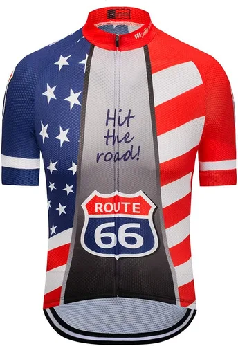 Vista 21 de Maillot de ciclismo de manga corta estilo USA Bike Tops con bolsillo raya reflectante 1cd8111