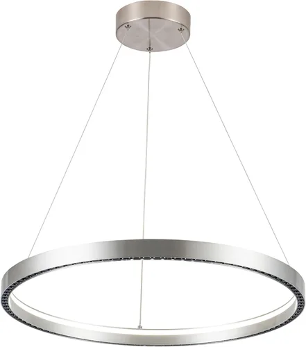 Vista 13 de Lámpara colgante LED moderna regulable de 23.6 pulgadas, color negro, 1 anillo circular, para sala de estar, comedor, cocina, oficina, vestíbulo