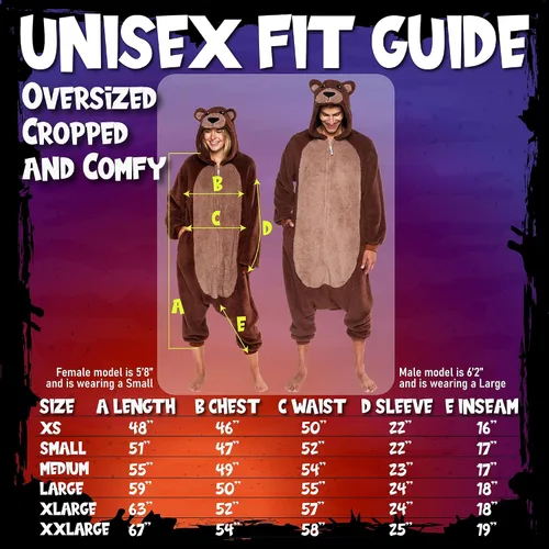 Vista 6 de Funziez! Disfraz de oso sherpa para adultos, disfraz de Halloween de animales, traje de cosplay de una pieza para adultos, mujeres y hombres
