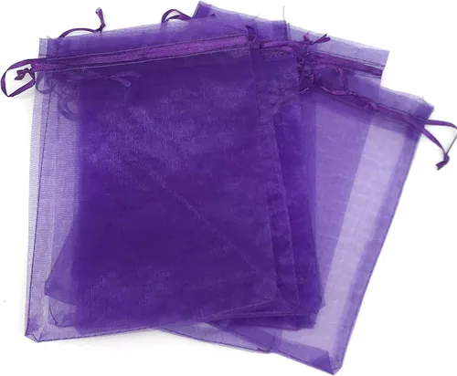 Vista 29 de TheDisplayGuys - Paquete de 48 bolsas de regalo de organza transparente negra de 2 x 2-3/4 pulgadas con cordón, bolsas de regalo para joyas, bolsas