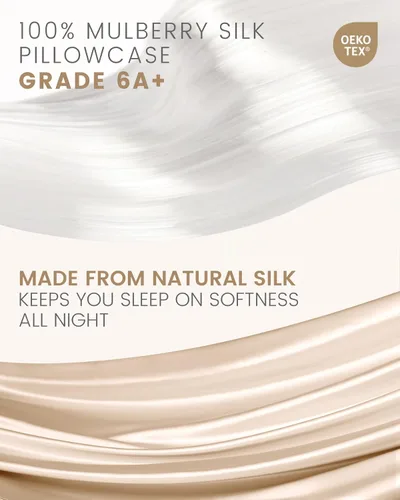 Vista 2 de THXSILK Funda de almohada 100% seda de morera para la salud del cabello y la piel, funda de almohada suave y lisa con cremallera oculta, ambos lados