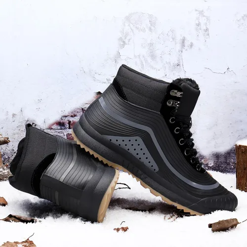 Vista 7 de ulogu Men's Snow BootsWaterproof Insulated Fur Lined BootiesLightweight Winter Shoes