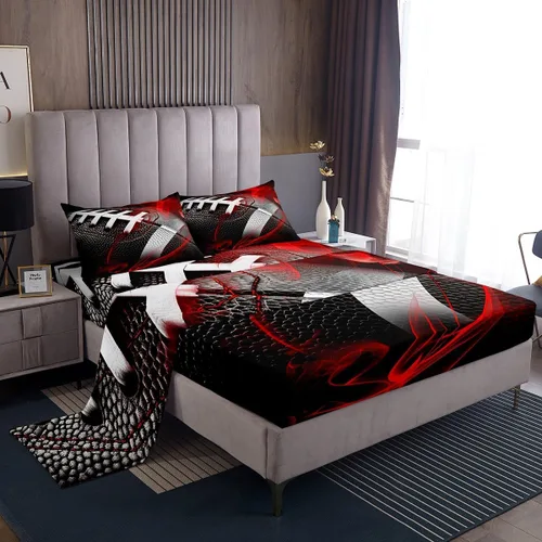 Vista 40 de Manfei Juego de sábanas de baloncesto para niños, tamaño individual, juego de ropa de cama temática deportiva para decoración de habitación de niños