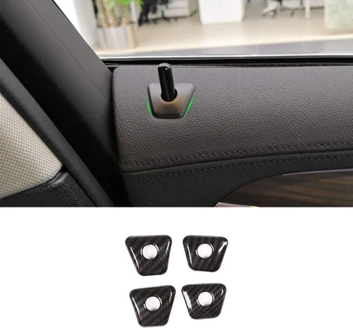 Vista 3 de 4 piezas de plástico ABS para cerradura de puerta de coche, accesorios para BMW 5 Series G30 2017-2020 (fibra de carbono)