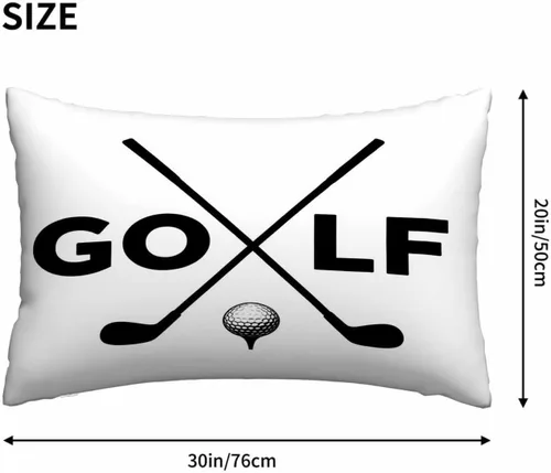 Vista 4 de Mugod Funda de cojín negra con símbolo de palos de golf, funda de almohada para cama, sofá, oficina, decoración de 20 x 30 pulgadas