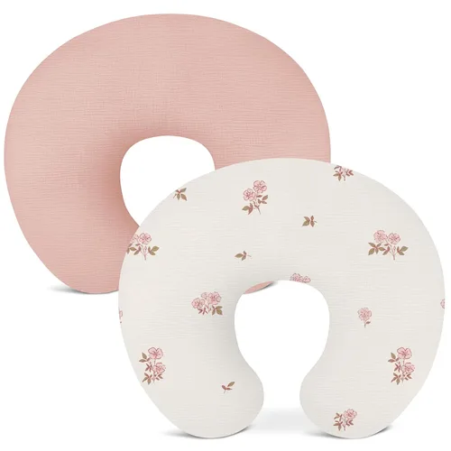 Vista 27 de Fundas de almohada de lactancia, funda de muselina para almohadas de lactancia, cómodas para bebés niñas y niños (beige)