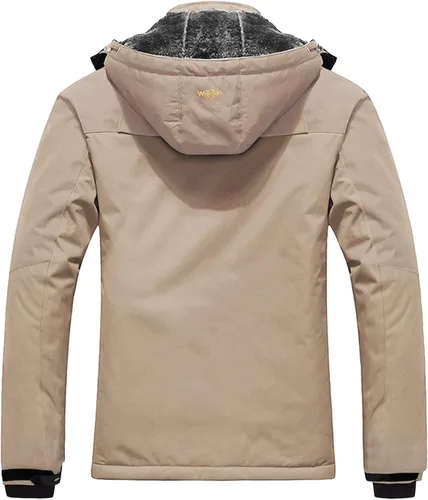Vista 2 de Wantdo - Chaqueta de esquí impermeable con capucha, cálida, resistente al viento, la lluvia y el invierno, para hombre