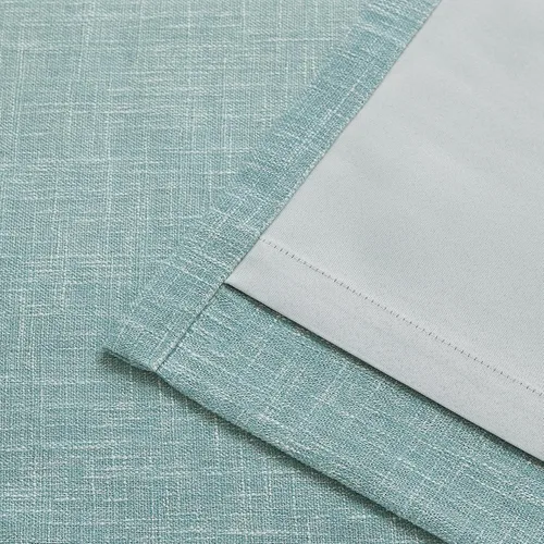 Vista 4 de Paneles de cortinas opacas con aislamiento térmico y reducción de ruido, cortinas rústicas para dormitorio, textura de lino pesado, juego