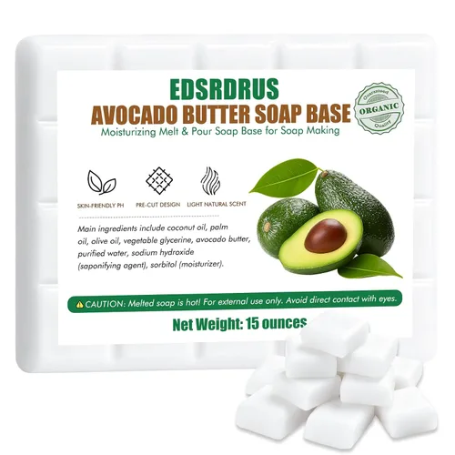 Vista 17 de Base de jabón de glicerina de 15 onzas – Base de jabón perfumada para derretir y verter para manualidades, fácil de cortar, vegana y natural