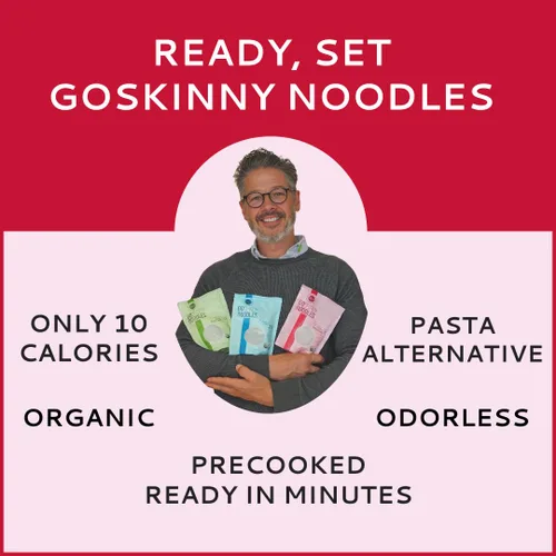 Vista 4 de GoSkinny Noodles Angel Hair (paquete de 6), Shirataki y Konjac orgánico, bajo en carbohidratos, bajo en calorías, sin gluten, vegano, keto, paleo