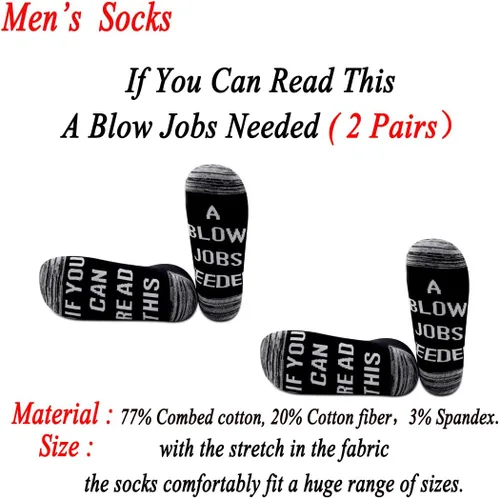 Vista 2 de JXGZSO 2 pares de calcetines divertidos para regalo de humor para adultos si puedes leer esto un golpe de trabajo necesitado calcetines divertidos