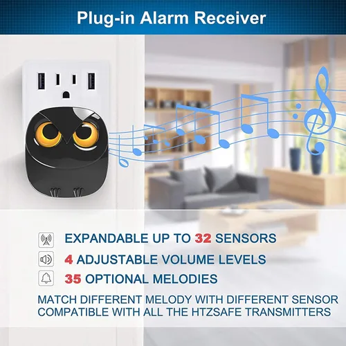 Vista 3 de Alarma de entrada - Sensor de movimiento de largo alcance de 1/2 milla- 1 receptor+3 sensores Wireless Outdoor Weather Resistant Motion