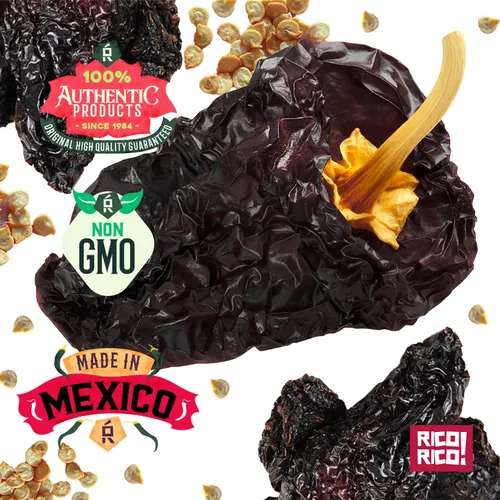 Vista 3 de RICO RICO - Chiles anchos secos, 16 onzas, chiles secos de primera calidad, ideales para salsa Birria, mole mexicano, enchiladas, salsas, pozole