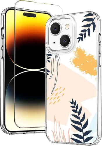 Vista 23 de Funda para iPhone 12 para mujer, [con protector de pantalla] ajuste delgado, diseño floral bohemio, lindo iPhone 12 Pro, patrón que nunca se