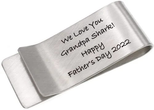 Vista 2 de Engraved Money Clip for Men Personalized .925 Sterling Silver Valentine's Day Present for Husband Anniversary Boyfriend Custom Slim Minimalist Front