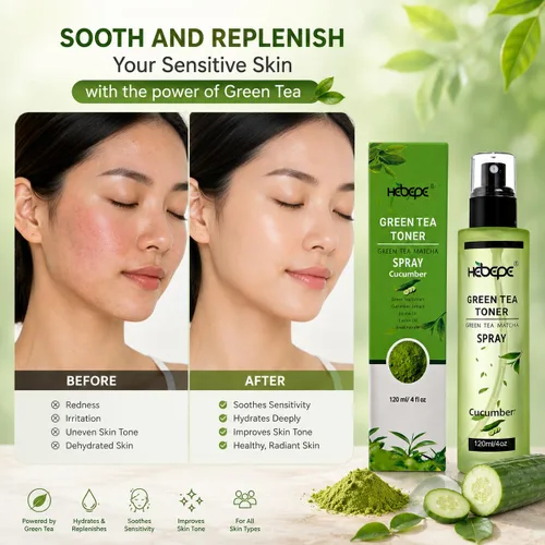 Vista 4 de Green Tea Matcha - Tóner facial con agua de coco, refrescante y calmante con aceite de jojoba, aceite de ricino, filtrado de caracol, 4.1 fl oz