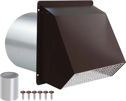 Vista 16 de Cubierta de ventilación para secadora de 3 pulgadas, rejilla de ventilación de pared con pantalla y amortiguador, cubierta de ventilación exterior