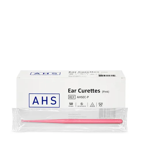 Vista 6 de American Hospital Supply Curetas desechables para los oídos, herramienta de eliminación de cera de oído, punta de cuchara azul de 0.157 pulgadas
