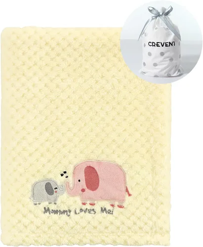 Vista 19 de CREVENT - Manta bonita, cómoda y mullida para bebés, niños y niñas, 30 x 40 pulgadas, ropa de cama, para cuna y cochecito, regalo para recién Oso