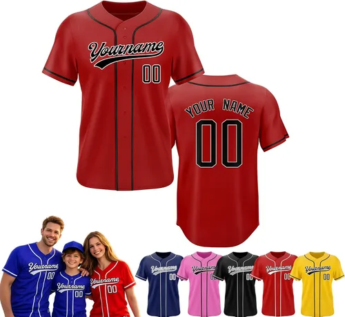 Vista 13 de Camiseta de béisbol personalizada, nombre del equipo, número de equipo, logotipo, camisetas impresas cosidas, uniformes deportivos, regalos