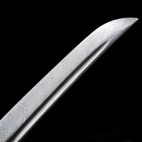 Vista 5 de Espada samurái japonesa Tanto de acero plegado de 21 pulgadas, mano de espiga completa, pequeña espada corta samurái para decoración del hogar