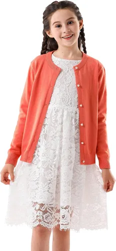 Vista 18 de SMILING PINKER cardigan de cuello redondo para niñas Negro