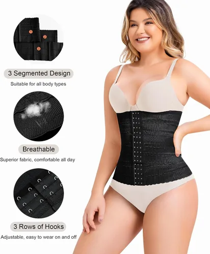 Vista 6 de QACIVIQ Entrenador de cintura segmentado para mujer, faja moldeadora de cintura para mujer, control de abdomen, entrenamiento, faja moldeadora