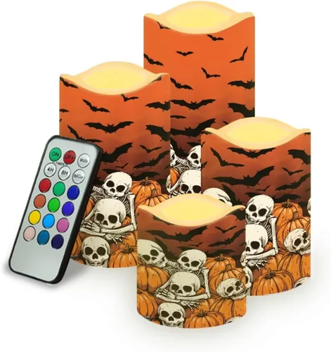 Vista 9 de Jeiento American Flag Flameless Candles 4 Pack 4th of July Home Decoration Flower American Flag LED Candles Battery Operated with Timer Remote