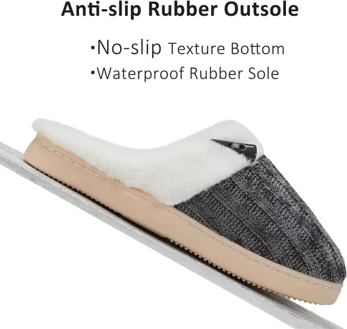 Vista 5 de NineCiFun Pantuflas cómodas de casa para mujer, de espuma viscoelástica, mullidas, para interiores, exteriores, antideslizantes, para el hogar