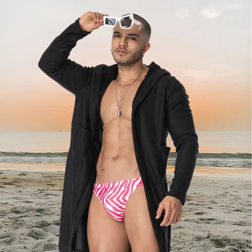 Vista 6 de FIROTTII Hombres Imprimir Animal Skin Bikini Swim Brief Hombres Traje de baño Traje de baño Sexy para Hombres