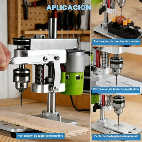 Vista 5 de Mini prensa de taladro de sobremesa con luz de trabajo, diseño de motor 795