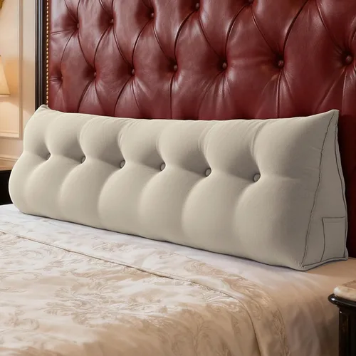 Vista 9 de WOWMAX Almohada ergonómica para cabecero para cama de tamaño matrimonial, almohadas tapizadas multifuncionales para cabecero, tableros portátiles