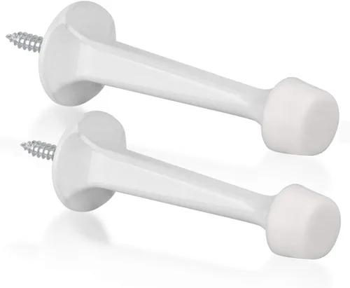 Vista 19 de Paquete de 2 topes rígidos sólidos para puerta, protectores de pared resistentes con puntas de goma suave, color negro