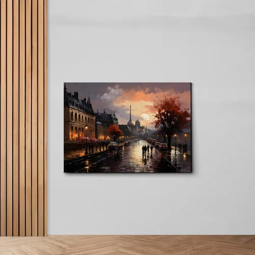 Vista 6 de Eiffel Tower painting, Eiffel Tower wall art, depiction of the Eiffel Tower at night in brilliance